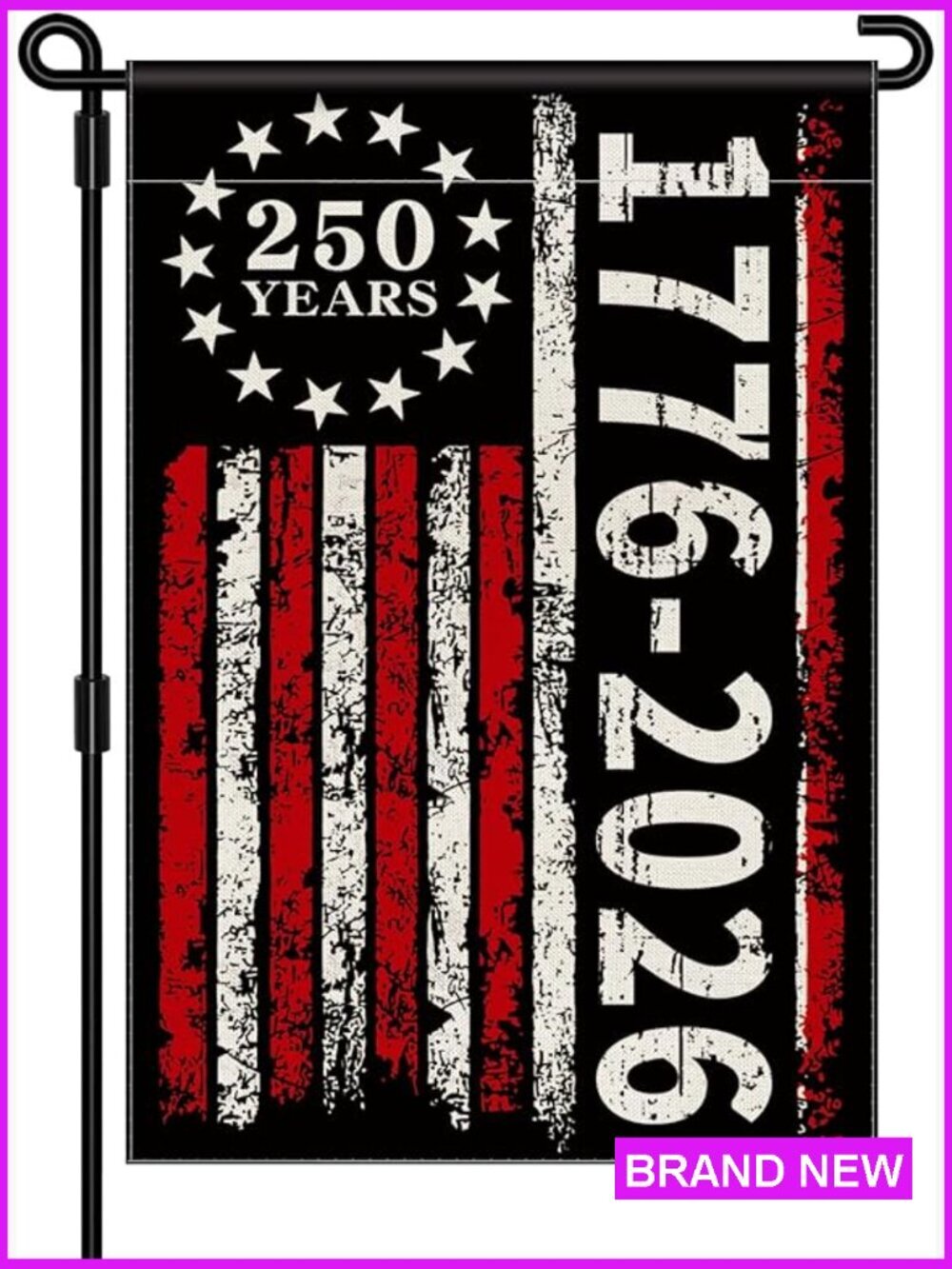 250th Anniversary Garden Flag Double-Sided Patriotic Yard Banner 12x18 Inch